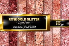 Rose Gold Glitter Digital Papers Bundle Product Image 1