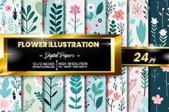 Flower Illustration Digital Papers Product Image 1
