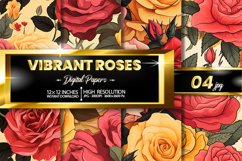 Vibrant Roses Digital Papers - 04 variations Product Image 1