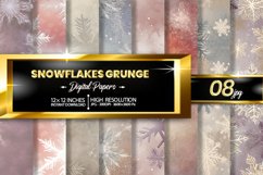 Snowflakes Grunge Digital Papers Bundle Product Image 1