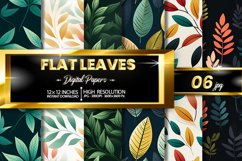 Flat Leaves Digital Papers Bundle Product Image 1