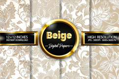 Beige Flowers Digital Paper - 04 Variations Product Image 1