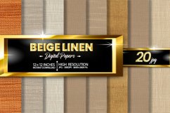 Beige Linen Digital Papers Bundle Product Image 1