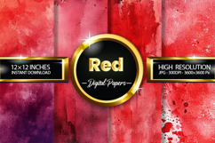 Red Watercolor Digital Papers - 04 Variations Product Image 1