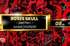 Roses Skull Digital Papers Bundle Product Image 1