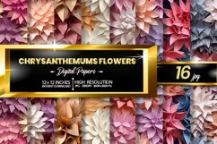 Chrysanthemums Flowers Digital Papers Bundle Product Image 1