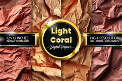 Light Coral Wrinkled Digital Papers - 04 Variations Product Image 1