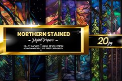 Northern Light Stained Digital Papers Bundle Product Image 1