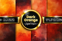 Dark Orange Watercolor Digital Papers - 04 Variations Product Image 1