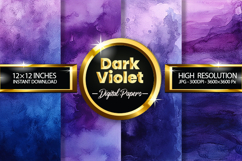Dark Violet Watercolor Digital Papers - 04 Variations Product Image 1