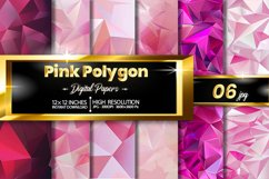 Pink Polygon Digital Papers Bundle Product Image 1