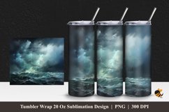 Thunder Rain Tumbler Wrap Sublimation Design 1 Product Image 1
