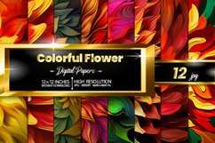 Colorful Flower Digital Papers Bundle Product Image 1