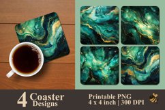 Teal Marble Coaster Sublimation Designs Product Image 1