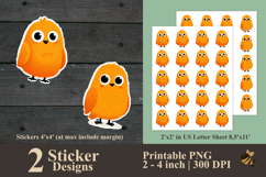 Cute Chick Sticker Designs PNG Product Image 1