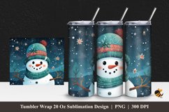 Scandinavian Snowman Tumbler Wrap Sublimation Design 1 Product Image 1