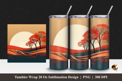 Red Autumn Tumbler Wrap Sublimation Design 1 Product Image 1