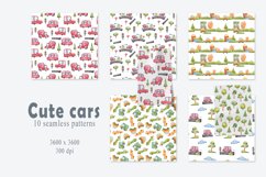 Watercolor kids cars seamless patterns- 10 seamless files Product Image 1