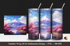 Fuji Mountain Tumbler Wrap Sublimation Design 1 Product Image 1