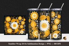 Beauty Floral Tumbler Wrap Sublimation Design 1 Product Image 1