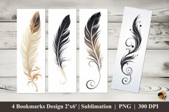 Feather Art Tattoos Bookmarks Sublimation Design Product Image 1