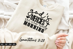 Gods Mercies Are New - Christian Sleeve T-Shirt Design Product Image 2