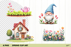Spring Garden Clipart PNG, Cozy Spring Sublimation Product Image 1