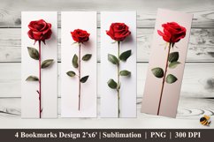 Red Rose Bookmarks Sublimation Design Product Image 1