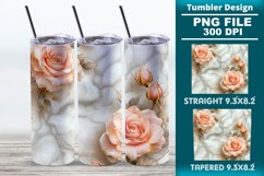 3D Rose Tumbler 20oz skinny wrap design, Tumbler design Product Image 1