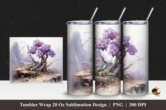 Hill Valley Flower Tumbler Wrap Sublimation Design 1 Product Image 1