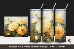 Chrysanthemum Flowers Tumbler Wrap Sublimation Design 1 Product Image 1