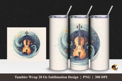 Violin Music Tumbler Wrap Sublimation Design 1 Product Image 1