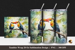 Toucans Tumbler Wrap Sublimation Design 1 Product Image 1