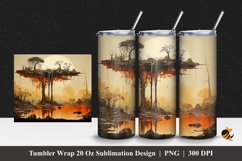 Landscape Painting Tumbler Wrap Sublimation Design 1 Product Image 1