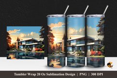 Modern House Tumbler Wrap Sublimation Design 1 Product Image 1