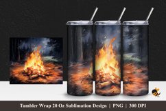 Painting Bonfire Tumbler Wrap Sublimation Design 1 Product Image 1