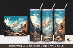 Rock and Peak Tumbler Wrap Sublimation Design 1 Product Image 1