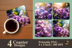 Nature Butterfly Coaster Sublimation Designs Product Image 1