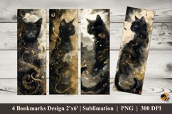 Misty Cat Art Bookmarks Sublimation Design Product Image 1