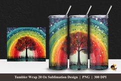 Rainbow Trees Tumbler Wrap Sublimation Design 1 Product Image 1