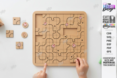 Wooden Logic Maze Puzzle SVG - Laser Cut Brain Teaser Product Image 2
