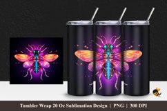 True Bug Neon Tumbler Wrap Sublimation Design 1 Product Image 1