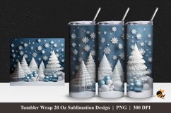 Winter Pine Tree Tumbler Wrap Sublimation Design 1 Product Image 1