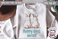 Cute Bunnies Spring Sublimation Design PNG Easter Hoop bunny Product Image 1