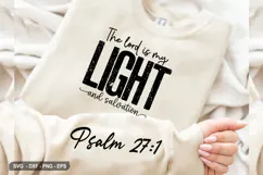 The Lord Is My Light And - Christian Sleeve T-Shirt Design Product Image 1