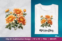 Chrysanthemum Flower Clip Art Sublimation 1 Product Image 1