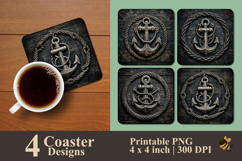 Realistic Anchor Coaster Sublimation Design Product Image 1