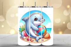 Dolphain Tumbler Wrap| Tumbler Sublimation Wrap Product Image 1