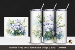 Amaryllis Flower Tumbler Wrap Sublimation Design 1 Product Image 1