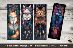 Boho Cat Bookmarks Sublimation Design Product Image 1